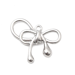 Платина Подвески из сплава , бантом, стойки покрытие, без кадмия, без никеля и без свинца, платина, 16.5x21x4 мм, отверстие : 1.2 мм