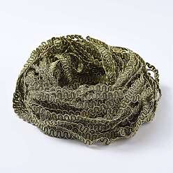 Темно-оливково-зеленый Ажурная гофрированная кружевная лента, форма волны, для аксессуаров одежды, украшение дома, темно-оливковый зеленый, 3/8 дюйм (9~10 мм)