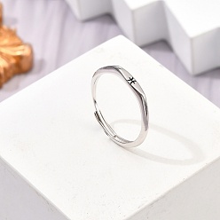 Рыбы Родиевое покрытие 925 регулируемые кольца из стерлингового серебра, платина, двенадцать созвездий, Рыбы, 2 мм, внутренний диаметр: 16 мм