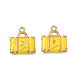Желтый 304 нержавеющей стальной эмали подвески, подвески для сумочек, ионное покрытие (ip), реальный 18 k позолоченный, желтые, 13x12x2.5 мм, отверстие : 1.4 мм