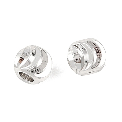 Real Platinum Plated SHEGRACE Brass Spacer Beads, Cadmium Free & Nickel Free & Lead Free, Round, Curved, Real Platinum Plated, 5mm, Hole: 2mm