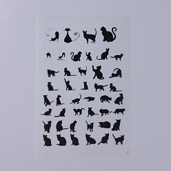 Cat Shape Наклейки-наполнители (без клея на спине), для уф-смолы, изготовление ювелирных изделий из эпоксидной смолы, Узор кошки, 150x100x0.1 мм