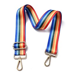 Stripe Регулируемый нейлоновый ремешок-цепочка для сумки, с поворотными застежками из легкого золота, для аксессуаров для замены сумок, красочный, узоров, 82~147x3.9 см