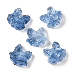 Синий Прозрачная аэрозольная краска стеклянные шарики, Рождественский колокольчик, синие, 15.5x16.5x10.5 мм, отверстие : 1.4 мм