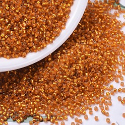 (DB0681) Окрашенный Полу-матовый Серебристый на Подкладке в Оранжевый Цвет Бусины miyuki delica, цилиндр, японский бисер, 11/0, (db 0681) окрашенный в полусмерзший оранжевый цвет, 1.3x1.6 мм, Отверстие: 0.8 мм, о 2000 шт / бутылка, 10 г / бутылка