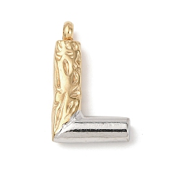 Letter L 304 подвески из нержавеющей стали, письмена, ионное покрытие (ip), Письмо L, 21.5x13x4.5 мм, отверстие : 2.5 мм