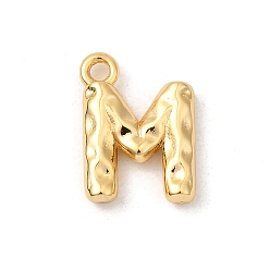 Letter M Латунь прелести, без никеля , реальный 18 k позолоченный, Буква М, 12x9x2.5 мм, отверстие : 1.4 мм