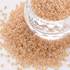 Цвет Древесины 12/0 бисер имитация нефрита, непрозрачные цвета блеск, круглые, деревесиные, 2x1.5 мм, отверстие : 1 мм, Около 40000 шт / фунт