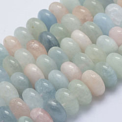 Морганит Природные морганит нитей бисера, рондель, 16~16.5x8~9 мм, отверстие : 1 мм, около 43 шт / нитка, 15.7 дюйм (40 см)