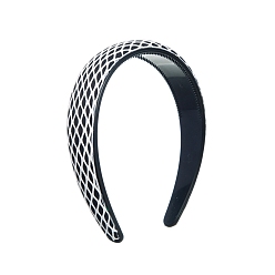 Black Fish Net Style Cloth Headband, Simple Lady Hair Accessories, Black, 150x120x30mm