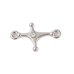 Платина Подвески со звездами из сплава и стразами, платина, 12x20x2 мм, отверстие : 1.2 мм