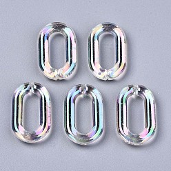 Clear AB Transparent Acrylic Linkings Rings, Quick Link Connectors, For Curb Chains Making, AB Color, Oval, Clear AB, 31x19x5mm, Inner Diameter: 20.5x8mm