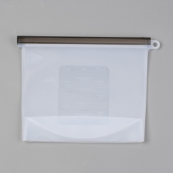 Белый Многоразовые пищевые силиконовые герметичные пакеты, для маринования еды и фруктов, хлопьев, дорожных принадлежностей, домашней кухни, белые, 17.5x19.2~23.2x0.6~1.35 см, отверстия: 0.85 cm