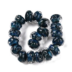 Морской Синий Бусы лэмпворк ручной работы, рондель, Marine Blue, 11.5~12.5x7 мм, отверстие : 2.5 мм, около 20 шт / нитка, 5.51~6'' (14~15 см)