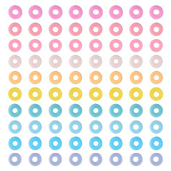 Gemischte Farbe 2030 Stück 10 farbige, handgefertigte Polymer-Ton-Perlenstränge, für DIY Schmuck Bastelbedarf, heishi Perlen, Disc / Flachrund, Gemischte Farbe, 6x0.5 mm, Bohrung: 1.8 mm, 10 Farbe, 203 Stk. je Farbe, 2030 Stück