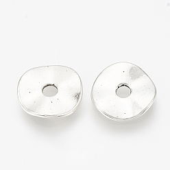 Antique Silver Tibetan Style Alloy Charms, Wavy Spacers Disc, Cadmium Free & Lead Free, Antique Silver, 12x1.5mm, Hole: 2.5mm, about 1350pcs/1000g