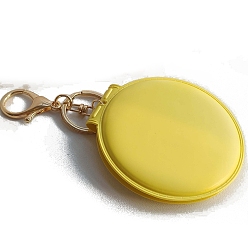 Желтый Зеркальные брелки из искусственной кожи, плоско-круглые, желтые, 8 см