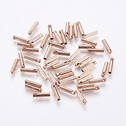 Rose Gold Ion Plating(IP) 304 Stainless Steel Cord Ends, End Caps, Column, Rose Gold, 7x1.6mm, Hole: 0.8mm, Inner Diameter: 1mm