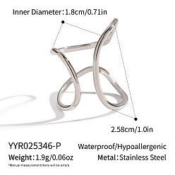 Нержавеющая Сталь Цвет Регулируемые 304 открытые манжеты из нержавеющей стали для женщин, цвет нержавеющей стали, 25.8 мм, внутренний диаметр: 18 мм