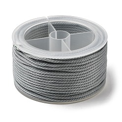 Bleu Acier Clair Cordons tressés en polyester, pour la fabrication de bijoux, bleu acier clair, 2mm, environ 21.87 yards (20m)/rouleau