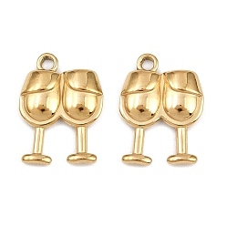 Настоящее золото 18K 304 подвески из нержавеющей стали, бокал прелести, ионное покрытие (ip), реальный 18 k позолоченный, 17x12.5x2.5 мм, отверстие : 1.6 мм