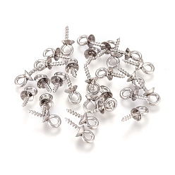 Нержавеющая Сталь Цвет 201 подвески из нержавеющей стали, для полузасушливых бусин, цвет нержавеющей стали, 10x4 мм, отверстие : 2 мм, контактный: 1.2 mm