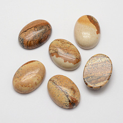 Пейзажный Джаспер Естественная картина яшма кабошоны, овальные, 25x18x7~10 mm.