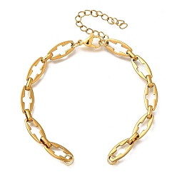 Золотой 304 изготовление браслетов из цепочек с поперечными связями из нержавеющей стали, золотые, 6-3/4 дюйм (17.2 см)