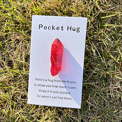 Красный Скульптуры из натурального окрашенного хрусталя, витринные украшения, для домашнего офисного стола, красные, 4x2 мм