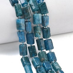 Апатит Природного апатита нитей бисера, колонка, граненые, с бисером, 7.5~12.5x6~7.5x6~8 мм, отверстие : 0.8~1.2 мм, около 30~34 шт / нитка, 15.35''~17.32'' (39~44 см)