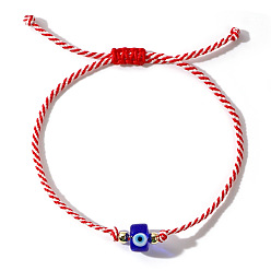 Azul Pulseras ajustables de cuentas trenzadas con ojo turco de cristal para hombres y mujeres., azul, 11.02 pulgada (28 cm)