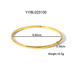 Настоящее золото 18K Винтажный 304 браслет из нержавеющей стали для женщин, реальный 18 k позолоченный, внутренний диаметр: 2-3/4 дюйм (6.84 см)