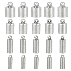 Stainless Steel Color 304 Stainless Steel Cord Ends, End Caps, Column, Stainless Steel Color, 10x6mm, Hole: 1.5mm, Inner Diameter: 5mm, 64pcs/box