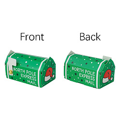 Зеленый Рождественские печатные бумажные подарочные коробки конфет, коробки для упаковки конфет, коробки шоколадные рождественские подарки для гостей, зелёные, 8x4.5x5.5 см