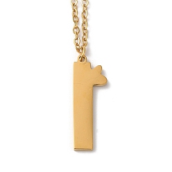 Letter L 304 подвесные из нержавеющей стали ожерелья, буквы, Письмо L, 15.75 дюйм (40 см), Кулон : 23.5x8x1.5 мм