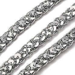 Серебро Отделка из блестящего полиэфирного кружева с филигранной отделкой, волнистая обрезка для украшения домашнего текстиля, серебряные, 1/2 дюйм (12 мм), около 80.00~90.00 ярдов (73.15~82.296 м) / рулон