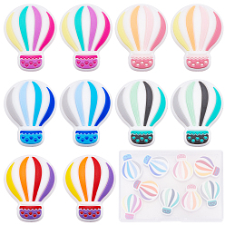 (52) Непрозрачная лаванда 10 шт. 5 цветные экологически чистые силиконовые шарики для пищевых продуктов, воздушный шар, разноцветные, 28x22x9~10 мм, отверстие : 2 мм, 2 шт / цвет