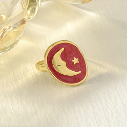 (123L) Белый крем непрозрачный блеск 304 из нержавеющей манжеты кольца стальные эмалированные, овальный с луной, огнеупорный кирпич, внутренний диаметр: 15~20 мм