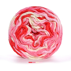 Фуксиновый Супер мягкая толстая хлопковая пряжа для вязания, пряжа амигуруми, пряжа для вязания крючком, для свитера, шапки, носков, детских одеял, сегмент окрашенный, красно-фиолетовые, 5 мм