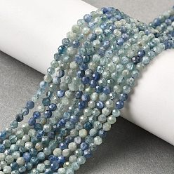Кианит Натуральные нити из кианита / цианита / дистенового бисера, градиент цвета, граненые, класс АА, круглые, 3 мм, отверстие : 0.6 мм, около 125~126 шт / нитка, 14.96~15.16'' (38~38.5 см)