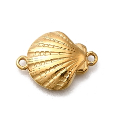 Настоящее золото 18K 304 подвески из нержавеющей стали, Ссылки в форме ракушки, ионное покрытие (ip), реальный 18 k позолоченный, 20.5x15x4 мм, отверстие : 1.6 мм