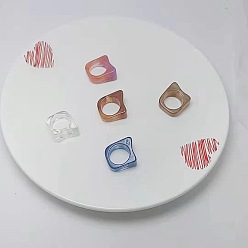 (52) Непрозрачная лаванда 5 шт. Акриловые кольца для пальцев, разноцветные, внутренний диаметр: 17 мм