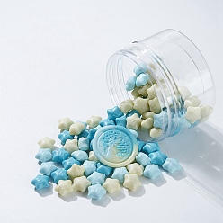 Turquoise Sealing Wax Particles, for Retro Seal Stamp, Star, Turquoise, 63x40mm