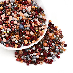 (52) Непрозрачная лаванда Бисер из стекла , разнообразные, разнообразные, разноцветные, 2.5~12.5x2~8x2~8 мм, отверстие : 0.7~1.5 мм, Около 2045~3215 шт / фунт