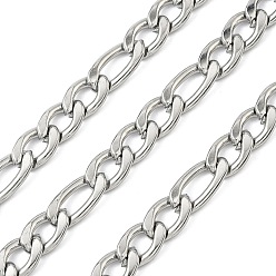 Нержавеющая Сталь Цвет 304 из нержавеющей стали Figaro цепи, несварные, цвет нержавеющей стали, 11.5x7.5x2 мм, 2 м / шт