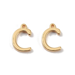 Letter C Латунные подвески, реальный 18 k позолоченный, буква С, 9.5x6.3x1.3 мм, отверстие : 0.8 мм