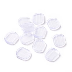 Прозрачный Экологически чистые подушечки для сережек из ПВХ, клипса серьги подушки, для клипсы, овальные, прозрачные, 14x12x3 мм, отверстие : 9.5x1 мм