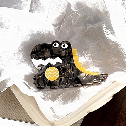 Темно-Серый Заколки для волос с когтями из ацетата целлюлозы (смола), аксессуары для волос для женщин и девочек, динозавр, темно-серый, 95x57 мм