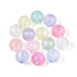 (52) Непрозрачная лаванда Прозрачные акриловые бусины, круглые, с блеском порошок, разноцветные, 10 мм, отверстие : 2 мм, Около 925 шт / 500 г