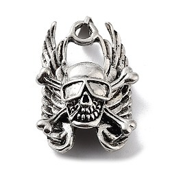 Skull Сплавочные подвески тибетского стиля, череп прелести, череп, 39.5x25x14.5 мм, отверстие : 8x4 мм